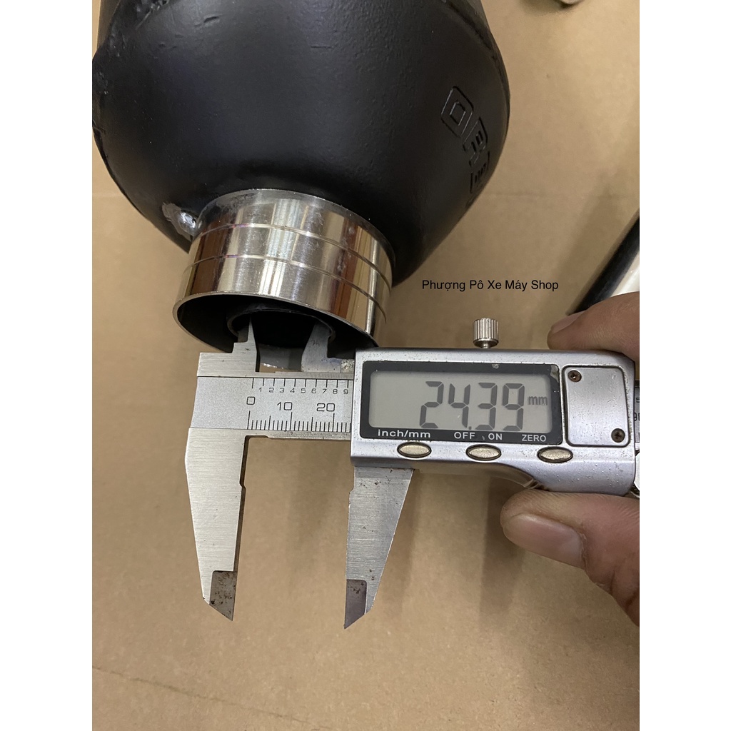 Pô Tăng OPBR Đít inox kèm Cổ -Tặng tiêu giảm thanh dành cho các loại xe máy tay ga