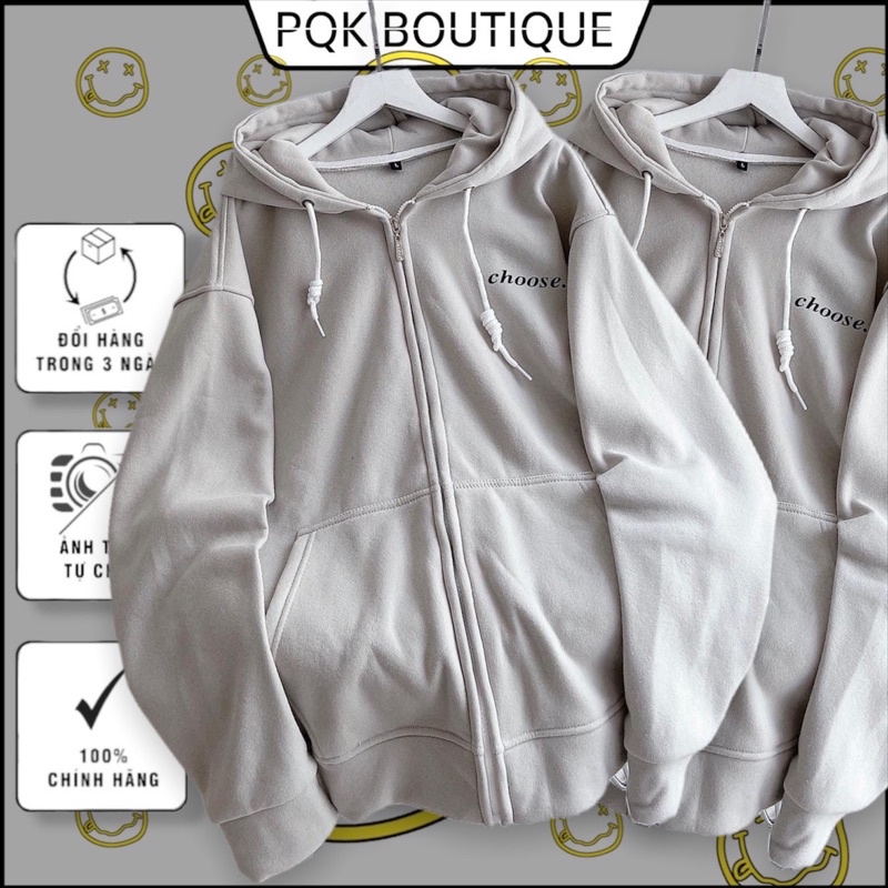 [ sẵn ] Áo Khoác Nỉ Form Rộng CHOOSE 2 màu [ nam nữ mặc ]