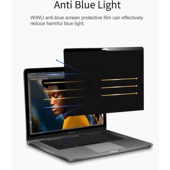 Dán từ tính chống nhìn trộm Cho Mac-book Ari,  Pro 13 inch  M1,  Mac-book Pro 14  2021 chính hãng  Wiwu Magnetic Privacy