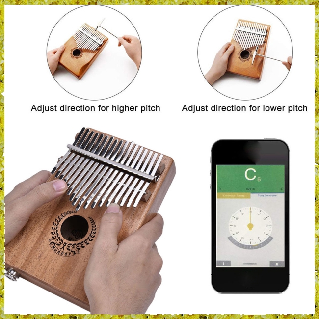 Đàn Kalimba 17 phím hộp gỗ sang trọng nhạc cụ chơi nhạc kèm phụ kiện