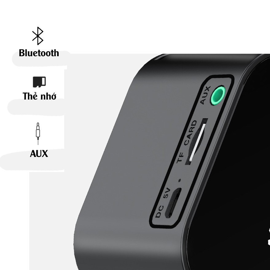 Loa Bluetooth MP3  Đa Năng Kiêm Đồng Hồ Báo Thức Nghe Đài FM Pin 1400mAh Nghe Nhạc ~8 Tiếng Bảo Hành 1 Năm