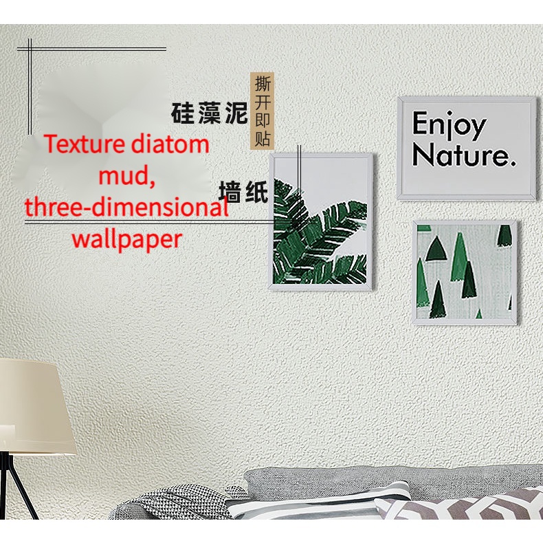 Miếng Dán Tường Bằng Xốp 3D Màu Trắng Trơn Tự Dính Chống Thấm Nước Chống Ẩm