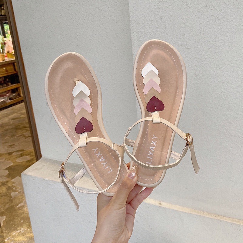 HÀNG CÓ SẴN sandal dép dây trái tim xỏ ngón quai hậu