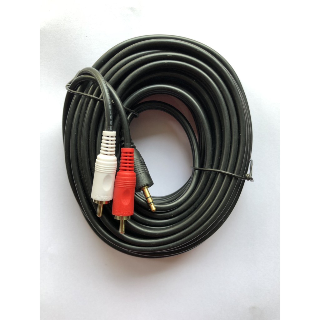 DÂY CHUYỂN TỪ JACK 3.5 LY SANG 2 AV DÀI 10 MÉT màu đen