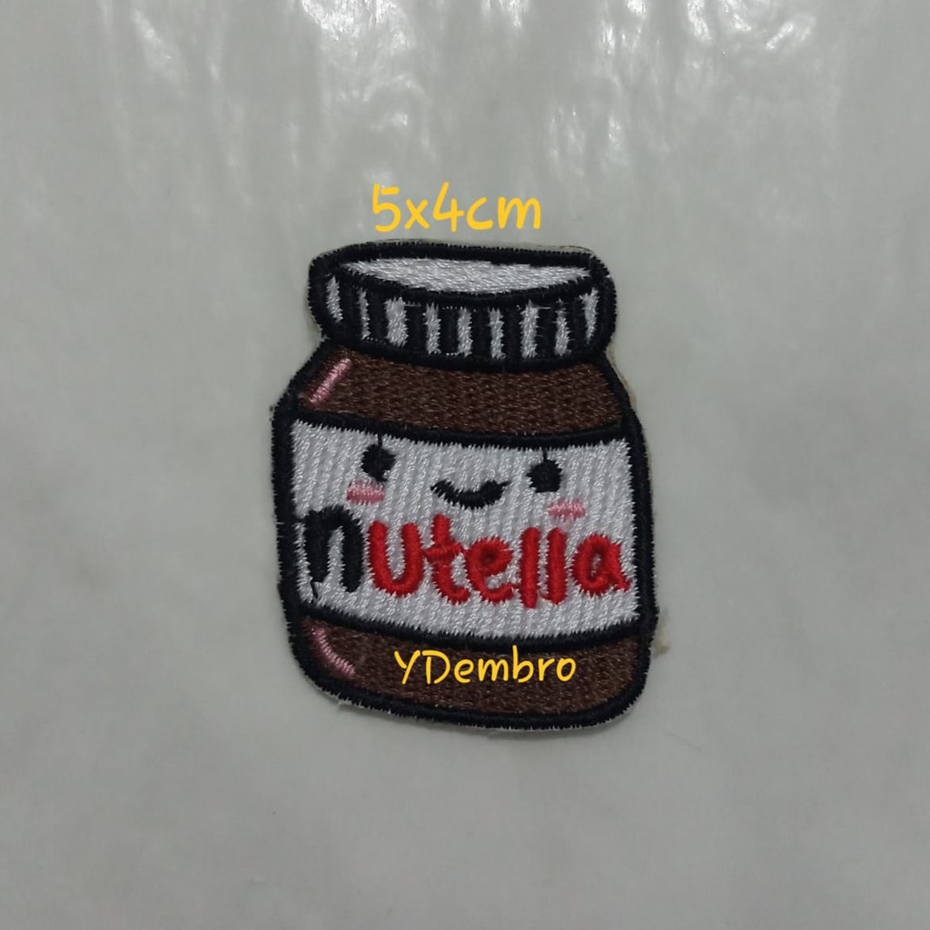 Sticker ủi thêu hình cốc Nutella