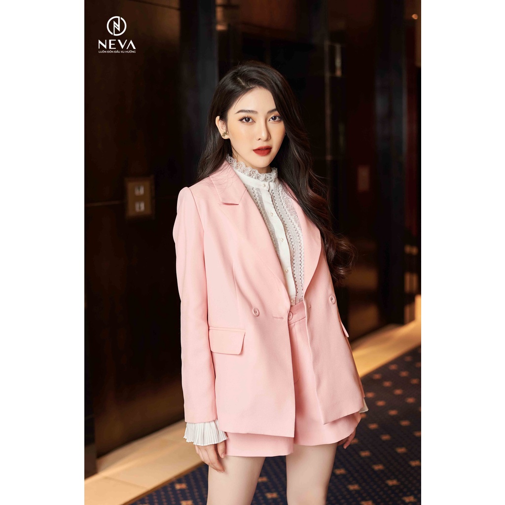 Áo Blazer Nữ Neva Dáng Suông Hồng W620418t021