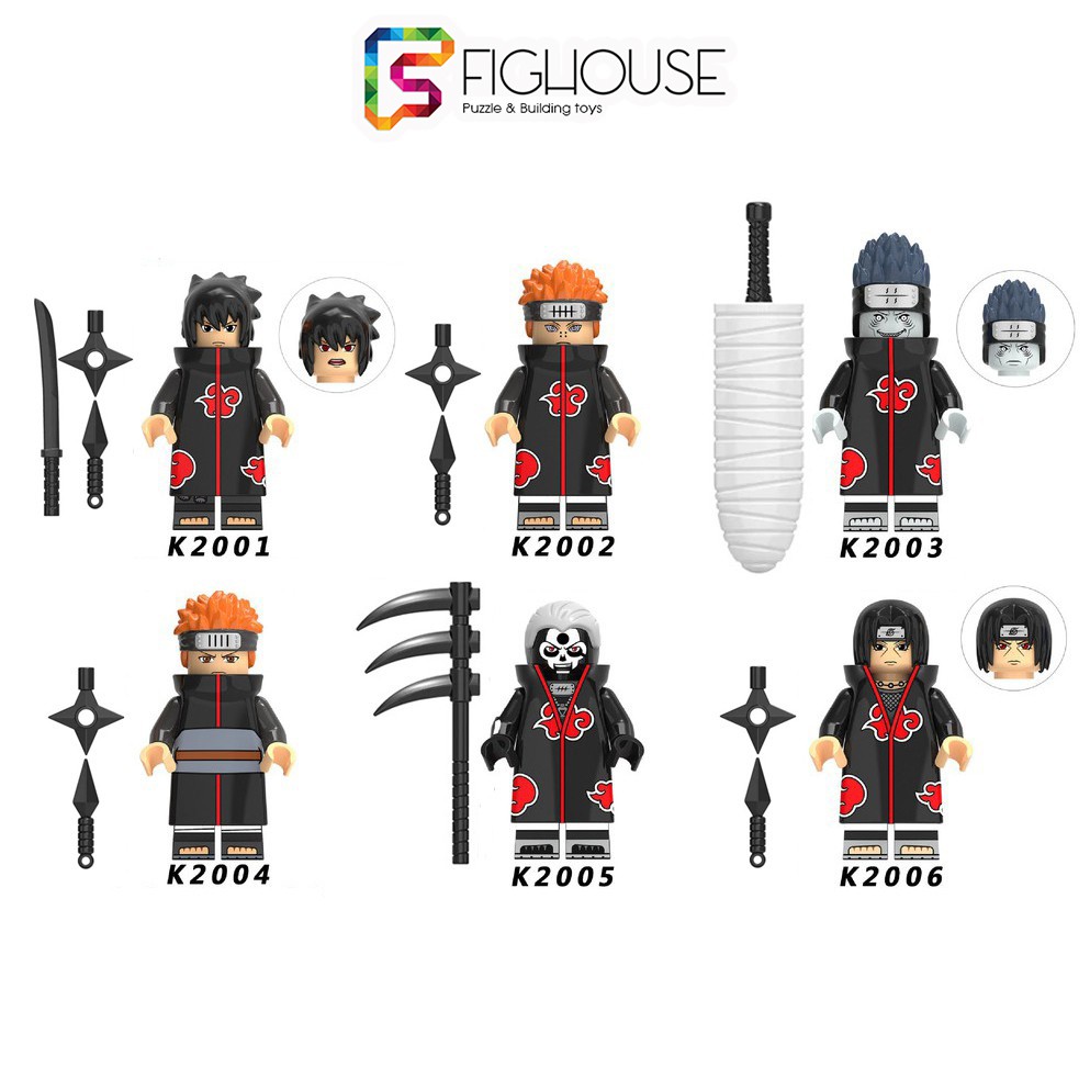 Xếp Hình Minifigures Các Nhân Vật Akatsuki, Sasuke, Itachi, Uchiha - Đồ Chơi Lắp Ráp non-lego KDL801 KDL802 [B6]