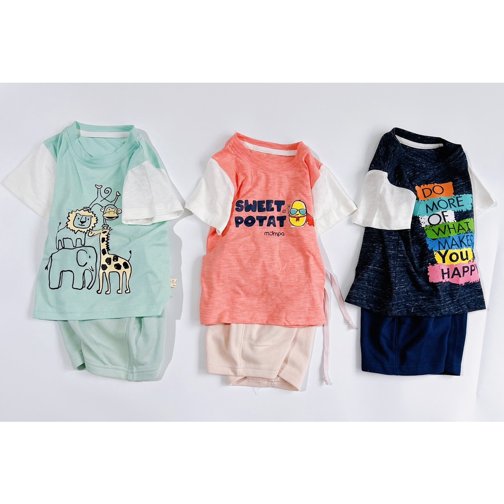 Bộ quần áo cộc tay thun cotton bé trai