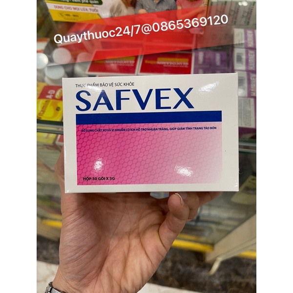 SAFVEX MEN TIÊU HOÁ BỔ SUNG CHẤT XƠ VÀ LỢI KHUẨN (30 gói)