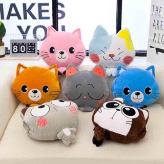 SÉT GẤU BÔNG CÓ MỀN 3in1 HÌNH MẶT MÈO