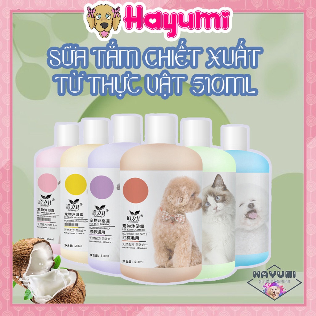 SỮA TẮM CHIẾT XUẤT TỪ DẦU DỪA DÀNH CHO CHÓ MÈO 510ML - HAYUMI