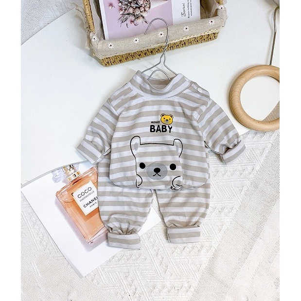MINKY MOM Bộ Thu Đông cổ 5P siêu yêu cho bé, Túi Zip Cực Xịn