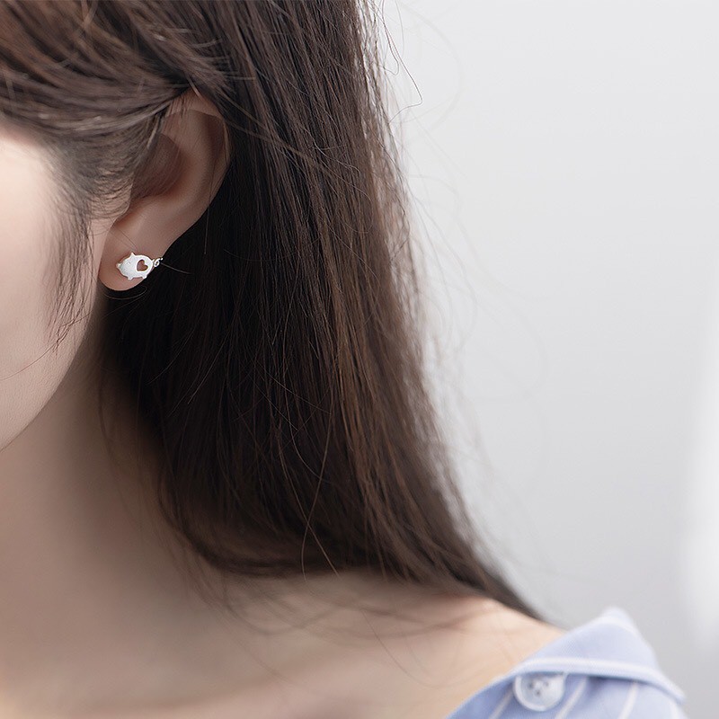 Bông Tai Nữ Hợp Kim Cao Cấp ERASHOP 000715 - Heo Tim Đơn Giản, Dễ Thương, Phù Hợp Đeo Hằng Ngày, Đi Chơi Siêu Rẻ Đẹp
