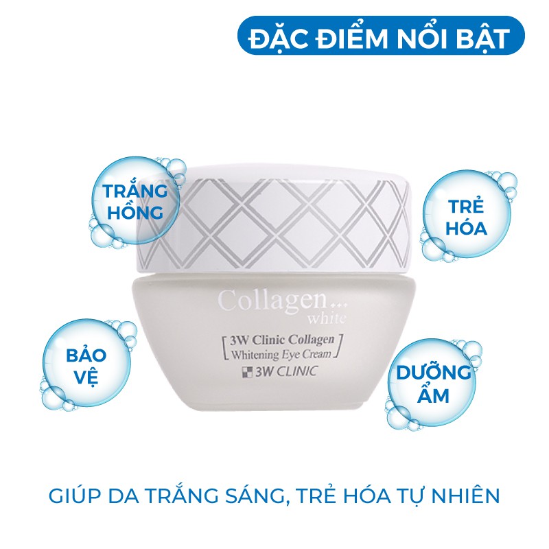 Kem dưỡng trắng da dưỡng ẩm chống lão hóa chiết xuất Collagen 3W Clinic Hàn Quốc 60ml