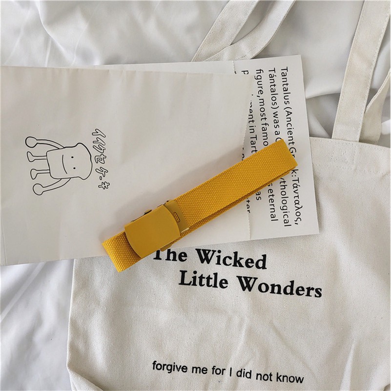 [Spot] Thắt Lưng Vải Canvas Khóa Sắt Tự Động Thời Trang Cho Học Sinh