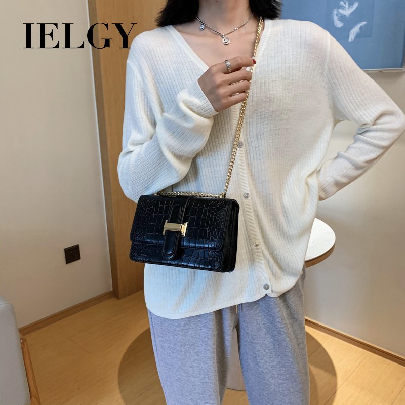 Túi đeo chéo IELGY phối dây xích phong cách thời trang