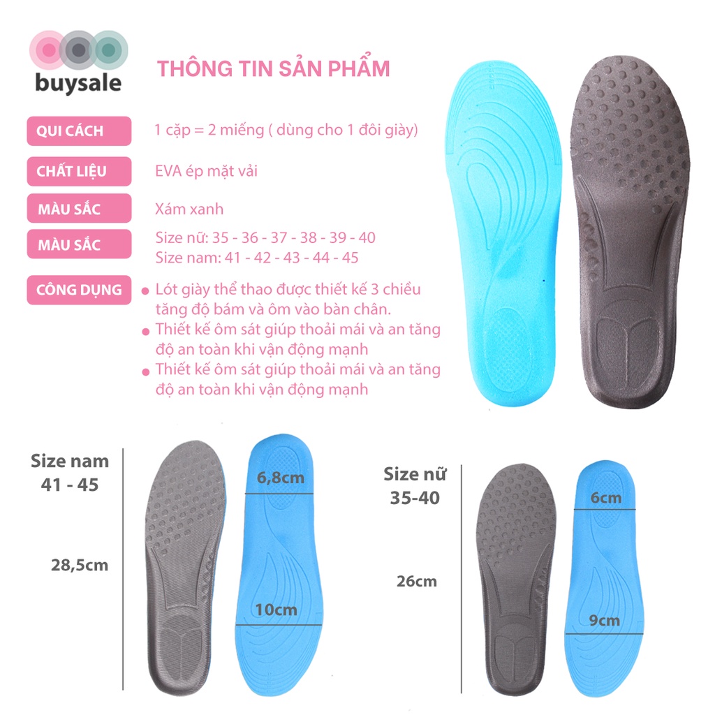 Miếng lót giày đa năng thoáng khí, có hạt massage bàn chân, vòm bảo vệ gót dành cho nam và nữ - Buysales - BSPK228