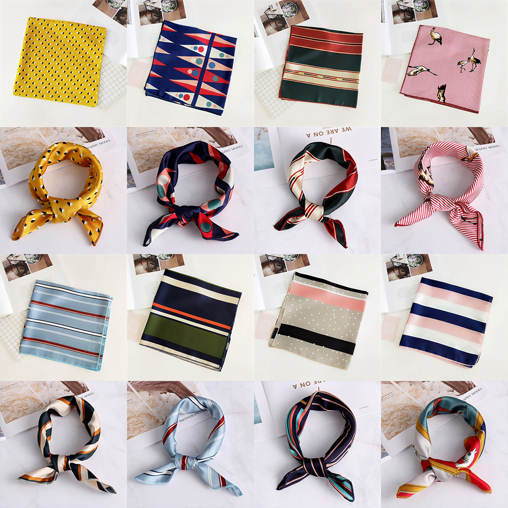 Khăn vuông quàng cổ họa tiết đa dạng phong cách vintage cho nữ