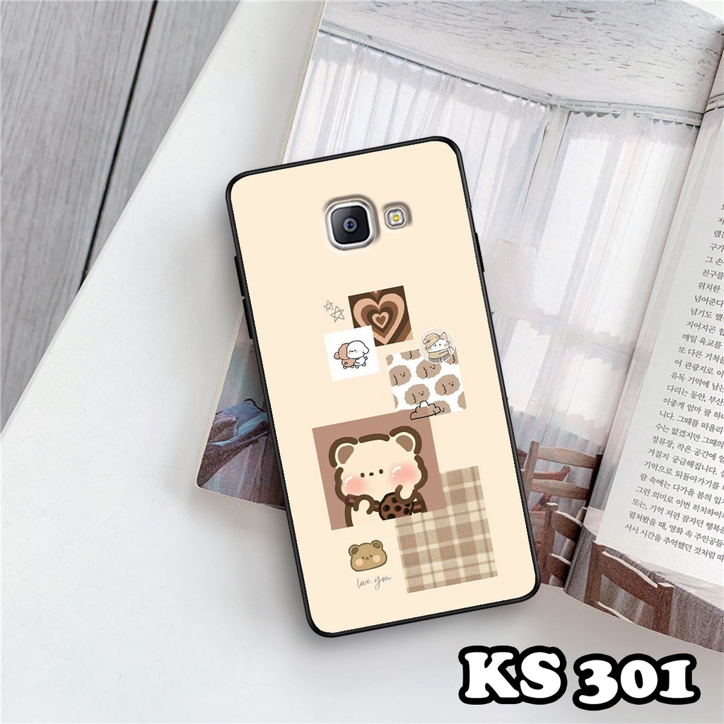 Ốp lưng Samsung A9 Pro - Samsung C9 Pro - Ốp in hình Gấu&amp;Thỏ siêu xinh - Lưng nhám viền TPU chống trầy xước