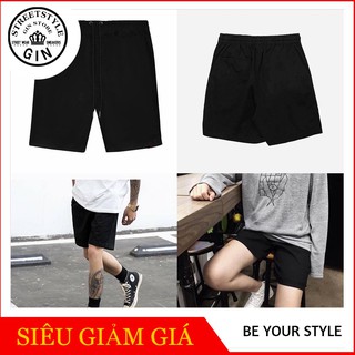 Quần short kaki đen phong cách unisex Gin Store V