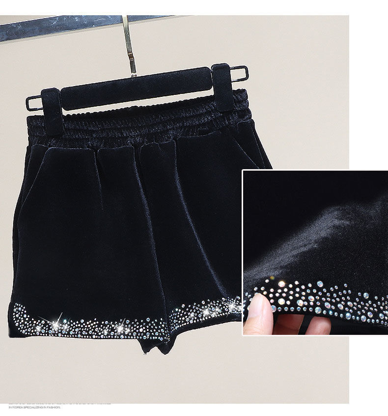 Quần Short Lông Cừu Dày Hai Mặt Lưng Cao Ống Rộng Cỡ Lớn 5XL Phong Cách Phương Tây Thời Trang Thu Đông Cho Nữ