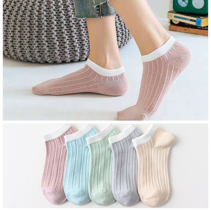 Tất Nữ Nam Cổ Ngắn Set 10 Đôi Nhiều Màu Họa Tiết Dễ Thương Cute Chất Liệu Cotton Phong Cách Hàn Quốc