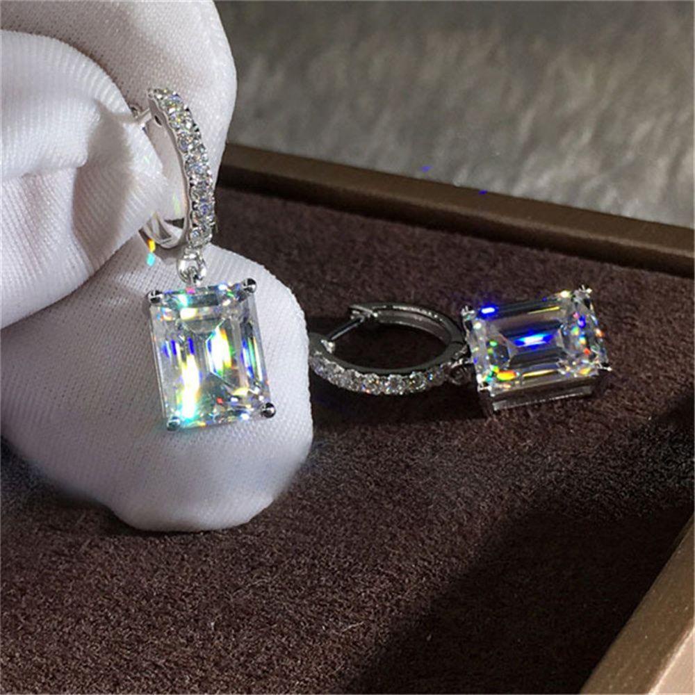 Khuyên Tai Đính Đá Zircon Kiểu Dáng Mới