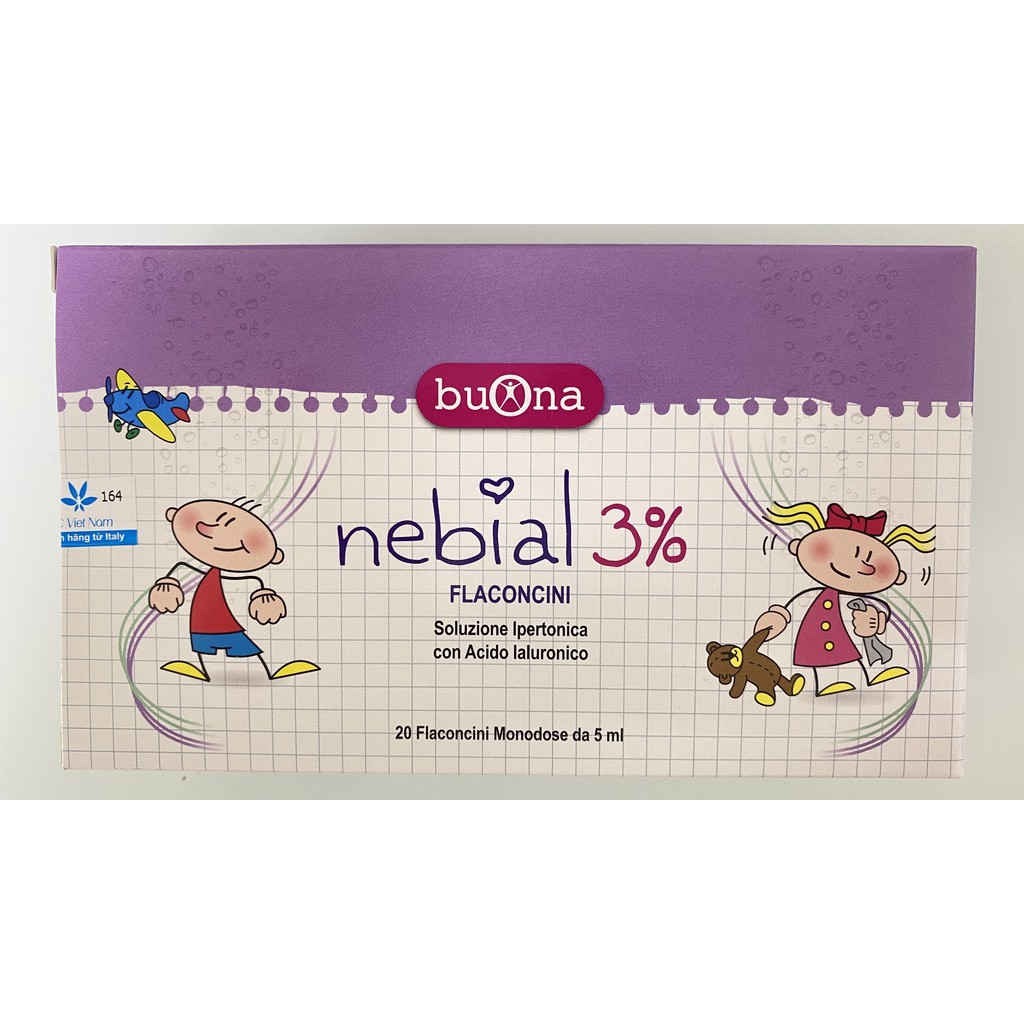 Buona Nebial 3%.Dung Dịch Nhỏ,Rửa Mũi Giúp Bé Hết Sổ Mũi, Ngạt Mũi