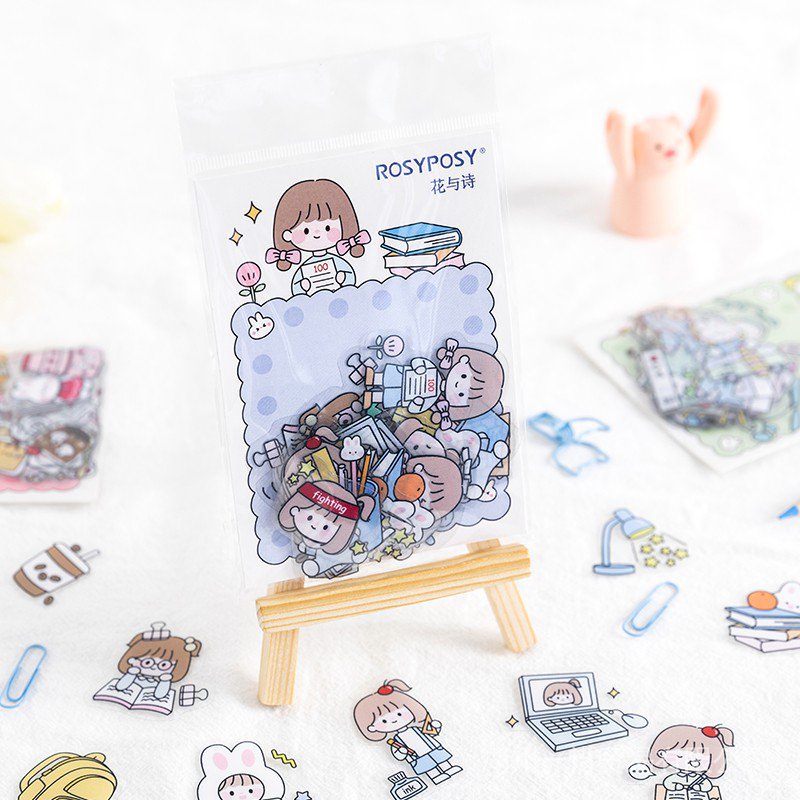 Imoda 40 pcs/bag cute cartoon stickers pet waterproof diary journal stationery flakes scrapbooking DIY decorative sticket