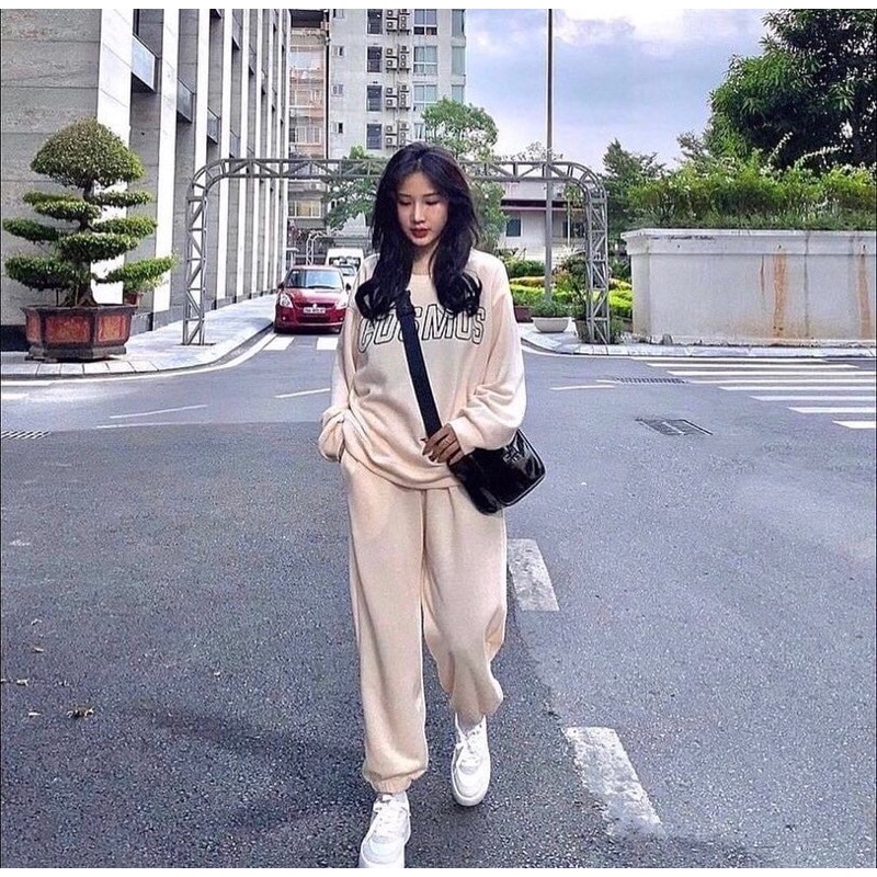 Bộ Nỉ COSMOST 3 Màu Đen Xám Be Hót Hot Hit From to Chất Siêu Đay Hàng Loại 1