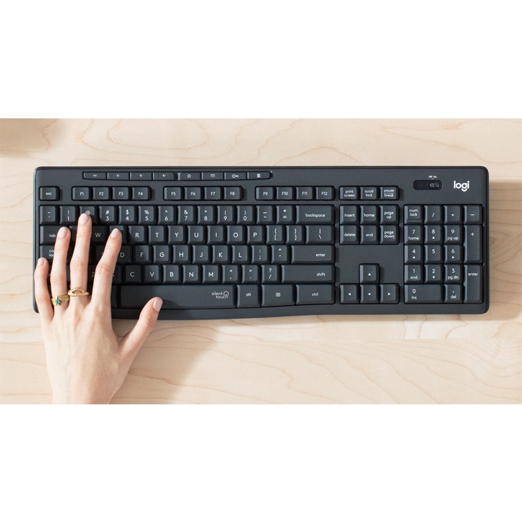 Combo Bàn Phím + Chuột Không Dây Logitech MK295 Màu Đen (USB/SilentTouch) - Hàng Chính Hãng