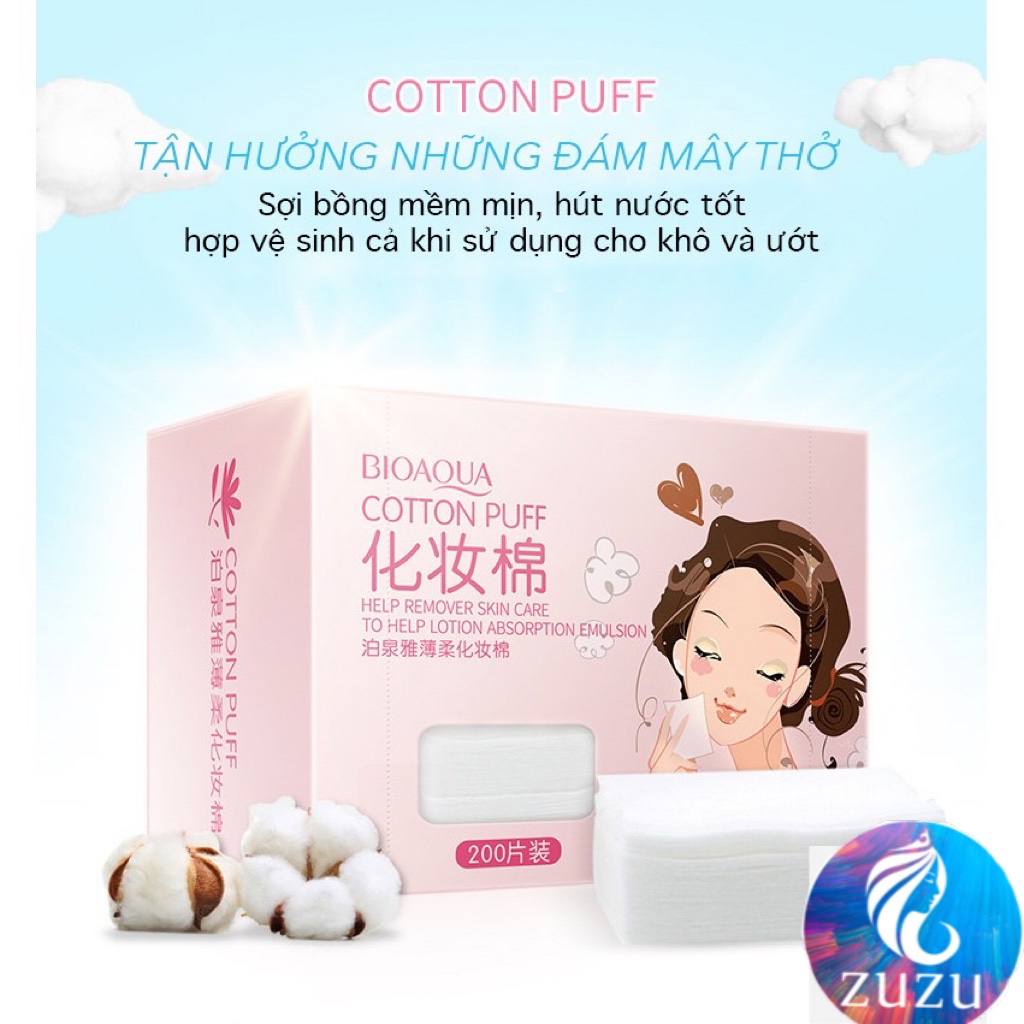 Bông tẩy trang Bioaqua 100% cotton không gây kích ứng chà sát da mềm mịn giảm thiểu tình trạng xơ bông Winkbeauty