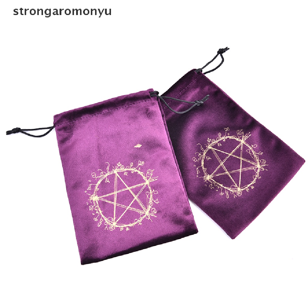 Túi Nhung Dây Rút Đựng Thẻ Bài Tarot Thêu Họa Tiết Ngôi Sao
