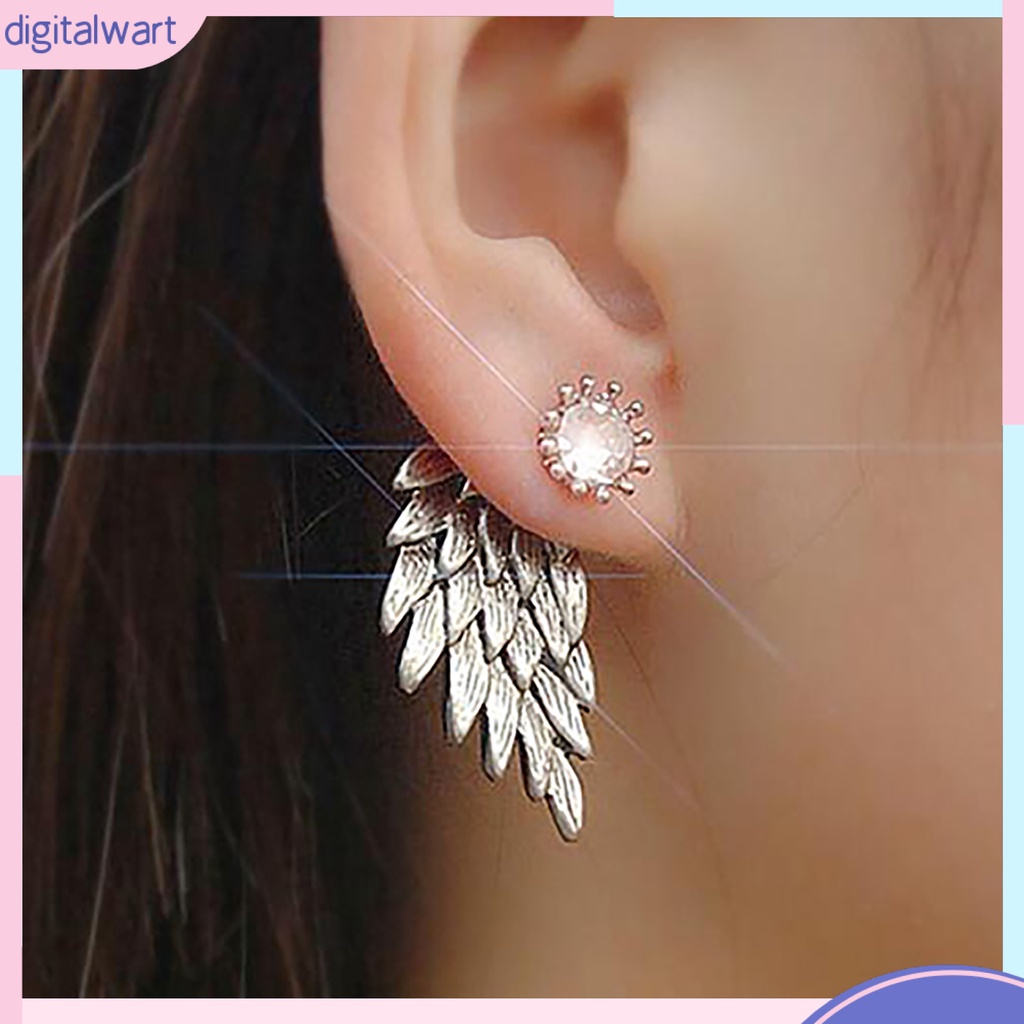 Dg✌❤ 1 Cặp Bông Tai Hợp Kim Hình Đôi Cánh Thiên Thần Đính Đá Thời Trang Giáng Sinh Dành Cho Nữ