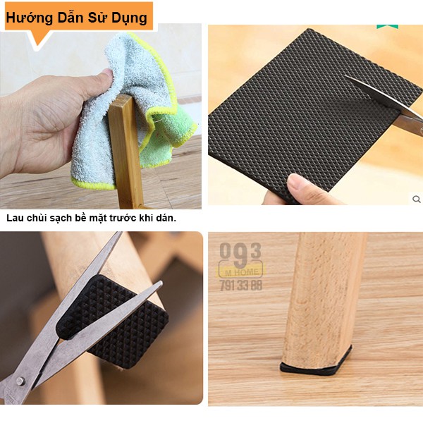 Combo 2 Miếng Dán Cao Su Lót Sàn Chống Trầy 15x10 cm