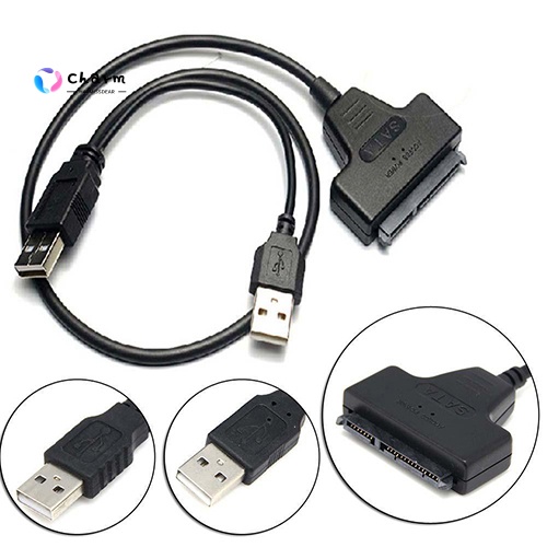 Dây Cáp Chuyển Đổi Usb 2.0 Sang 2.5inch 22 7 + 15 Serial Ata Sata 2.0 Hdd / Ssd