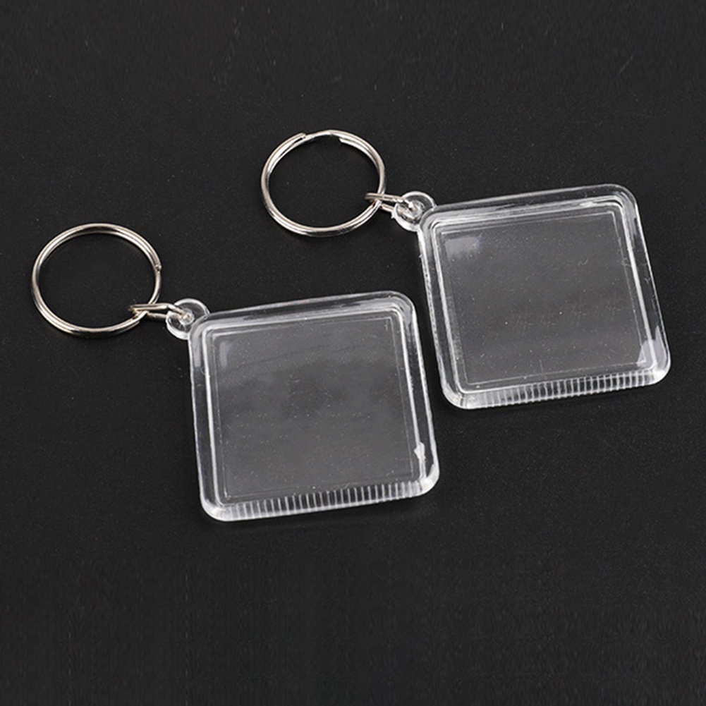 Móc Khóa Hình Vuông Bằng Acrylic Trong Suốt Dùng Làm Khung Ảnh