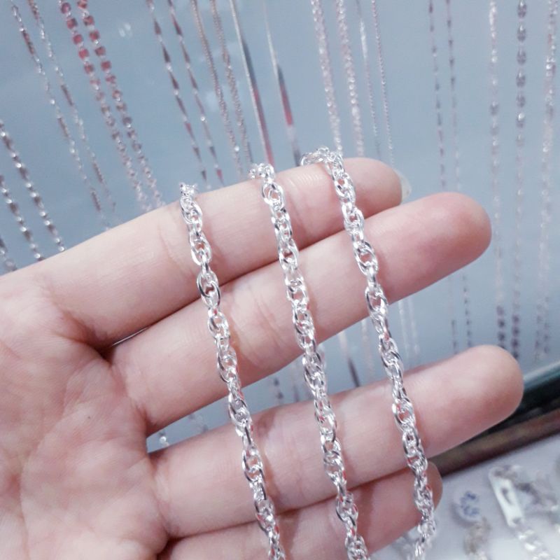 Dây Chuyền Bạc Xoắn Cao Cao Cấp 🌸4 tấc 5