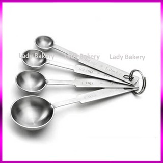 [Giá xưởng] Bộ thìa đong inox cao cấp 4 chiếc - Lady Bakery