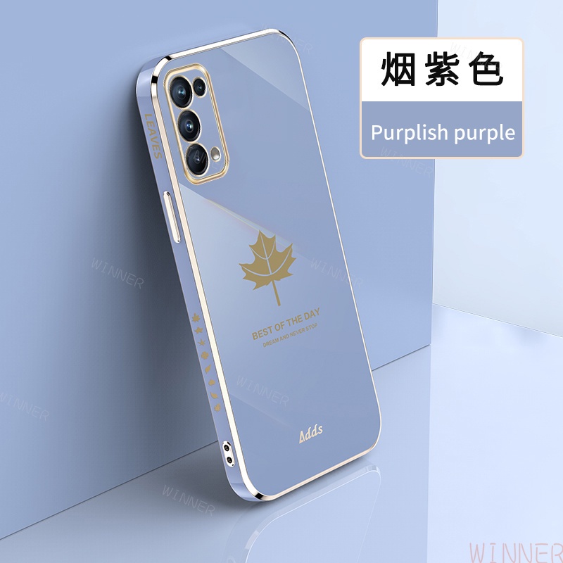 Ốp Lưng OPPO Reno5 Reno6 Reno6Z Reno4 Reno3 Reno4F Reno5F Reno2F Reno2 Ốp Điện Thoại Mềm In Hình Lá Phong Cho xfy