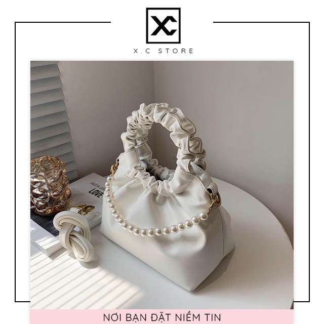 [RẺ NHẤT SHOPEE] Túi xách nữ cầm tay đeo chéo dây ngọc nữ XC-5003, kiểu dáng hàng quốc, dữ fom tốt, kiểu dáng công sở