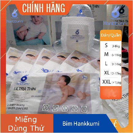 Tã Bỉm Hankkumi Quần Dán Tả Cho Bé Size S10/M10/L10/XL10/XXL10 Miếng Trẻ Em Bé Sơ Sinh