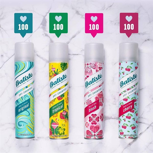 [Anh Quốc] Dầu Gội  Đầu Khô Batiste Dry Shampoo - Xịt Tóc Khô Bồng Bềnh Tức Thì