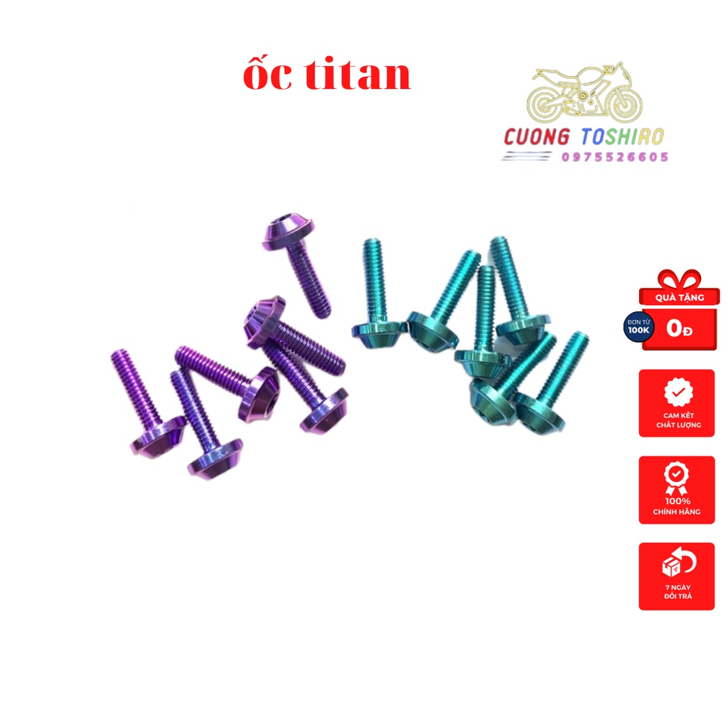ốc titan Gr5 4li15 gắn nắp dầu và ná cao su bợ cổ honda gắn ốp đồng hồ Wave cuongtoshiro