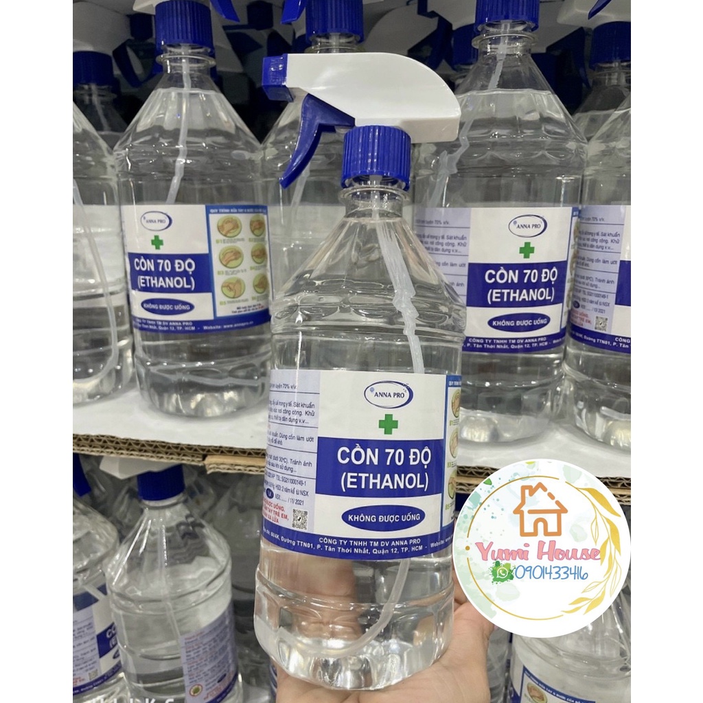 Cồn Xịt Sát Khuẩn Y Tế, Rửa Tay Ethanol 70 Độ 1000ml