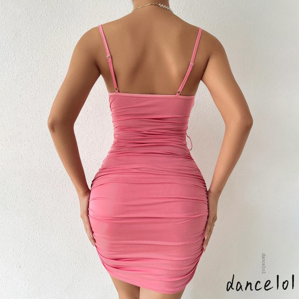 Đầm Hoa Ôm Dáng Phối Dây Rút Một Mảnh 1O1 Dành Cho Nữ