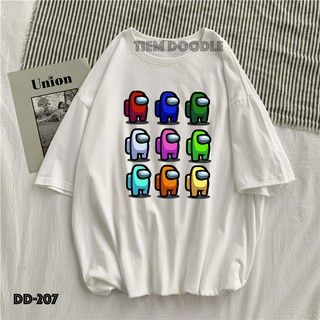 Áo Thun Nam Nữ Tay Lỡ Unisex Phông Trơn Oversize Form Rộng Basic Tee Hình Among Us siêu hot
