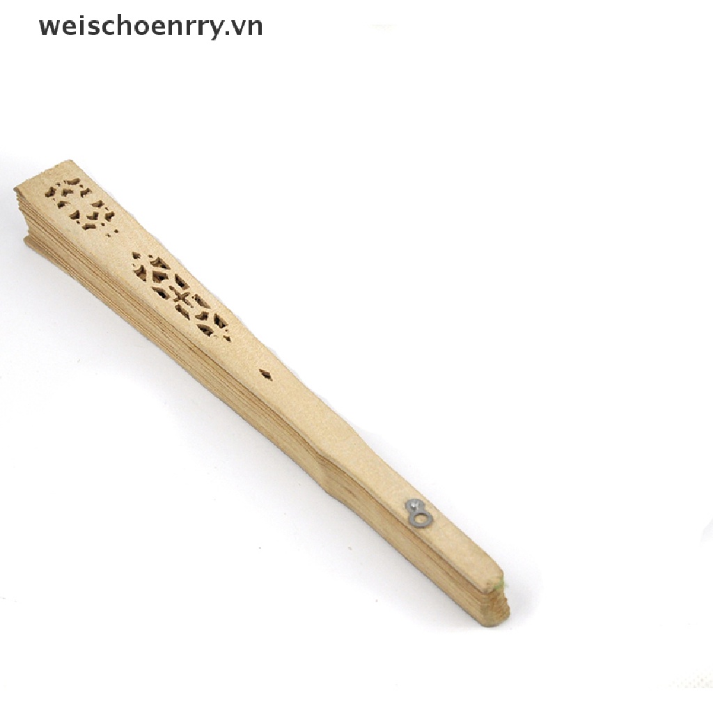Quạt Xếp Cầm Tay Bằng Gỗ Tre Chạm Khắc Phong Cách Trung Hoa