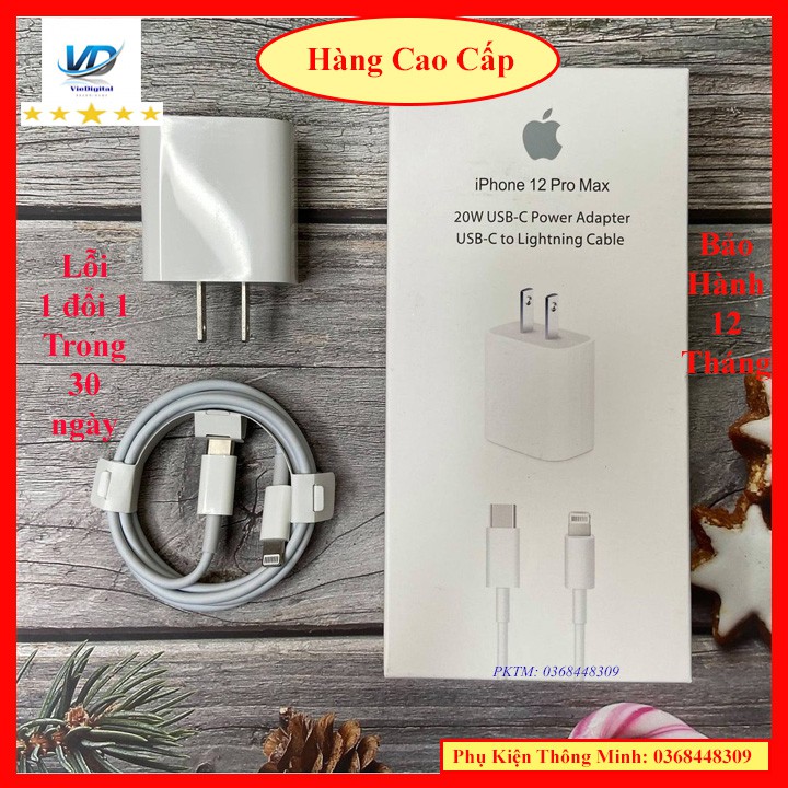 Bộ Sạc Nhanh Iphone PD 18W - 20W USB-C To Lightning - Bảo Hành 12 Tháng, Lỗi 1 Đổi 1 Trong 30 Ngày.