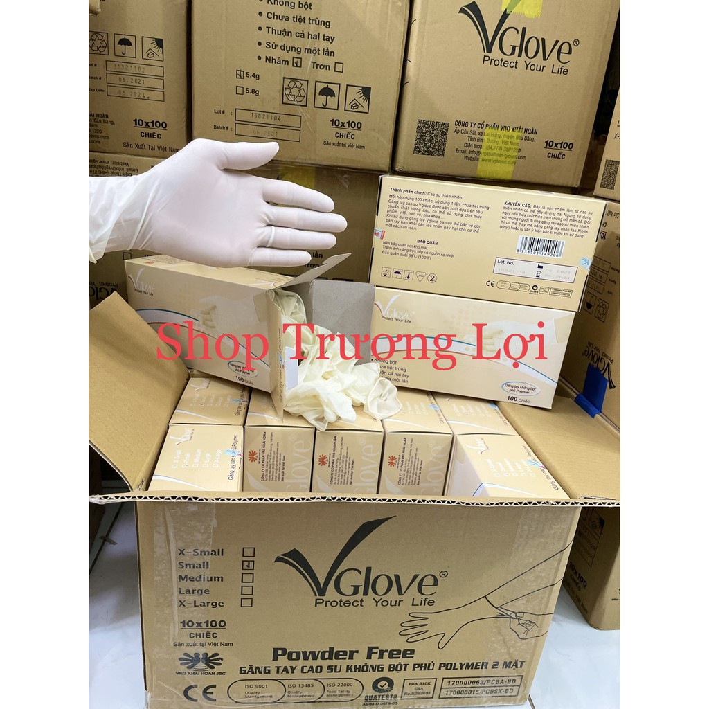 Găng Tay Y Tế Không Bột Vglove Phủ Polymer ( Hộp / 100 Chiếc ) Hàng Công Ty - X VAT Free